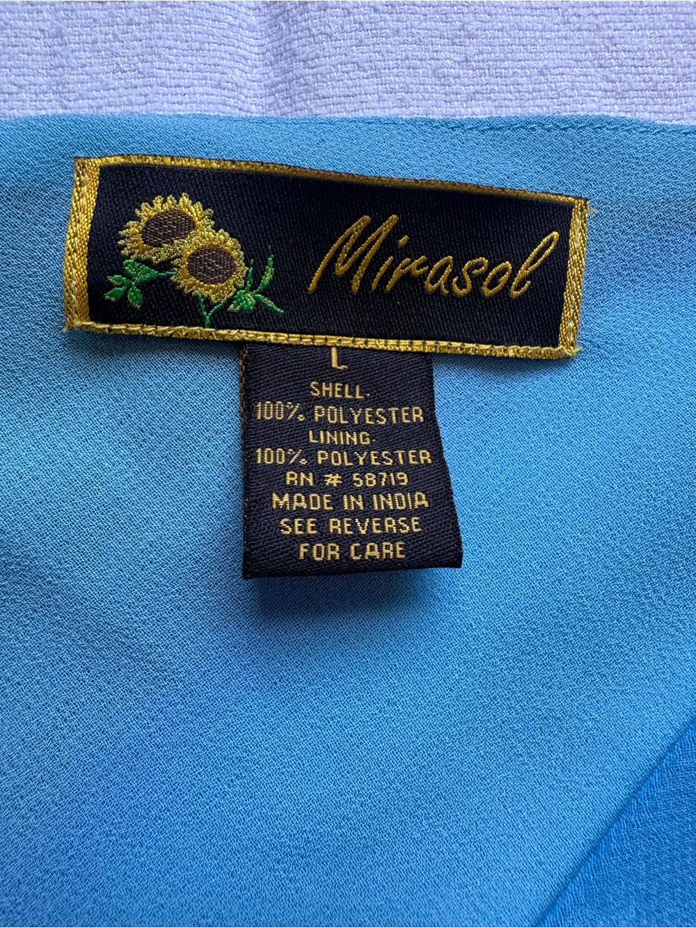 Mirasol Bright Blue Sleeveless Cowl Neck Top SZ L, elegant, cena, cóctel - Picture 3 of 12